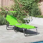 vidaXL Opvouwbare zonnebed Groen 190 x 57 x 81 cm oxford, Verzenden, Nieuw