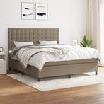 vidaXL Boxspring met matras stof taupe 160x200 cm, Verzenden, Nieuw
