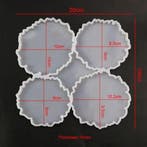 Siliconenmal set 4 onderzetters glazen bloemvorm epoxy resin