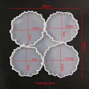 Siliconenmal set 4 onderzetters glazen bloemvorm epoxy resin, Hobby & Loisirs créatifs, Bricolage