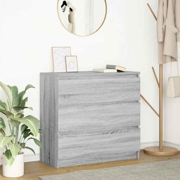 vidaXL Dressoir 80x35x76 cm spaanplaat grijs sonoma, Huis en Inrichting, Kasten | Dressoirs, Verzenden, Nieuw