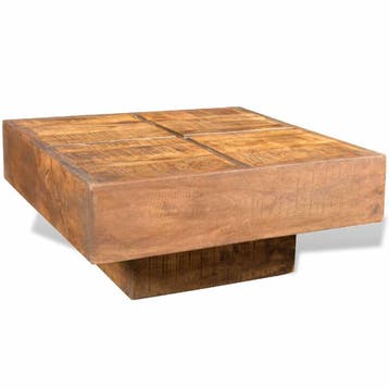 vidaXL Salontafel vierkant massief mangohout bruin, Verzenden, Nieuw