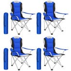 tectake Kampeerstoel bekleed - blauw, Set van 4, Caravanes & Camping, Verzenden