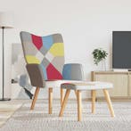 vidaXL Relaxstoel met voetenbank patchwork stof, Maison & Meubles, Fauteuils, Verzenden