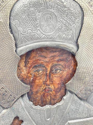 Icoon - Verzilverd - Sint-Nicolaas van Myra
