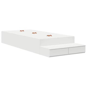 vidaXL Opbergbedframe met lade met opslag Wit 80 cm Bewerkt, Verzenden, Nieuw