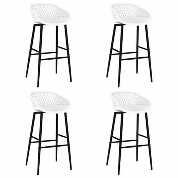 vidaXL Barstoelen 4 st wit, Verzenden, Nieuw