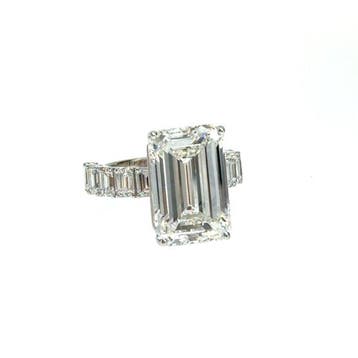 Ring - 14 karaat Witgoud - 11.01ct. tw. Diamant (Lab-grown)