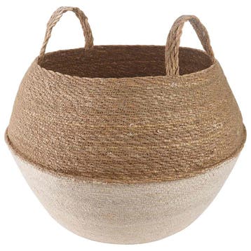 vidaXL Plantenpot met handvatten Wit Ø 45 x 36 cm 100%, Verzenden, Nieuw