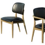 Stellar Works Slow Chair Leer Walnoot Zwart - Eetkamerstoel, Huis en Inrichting, Stoelen, Verzenden, Zo goed als nieuw, Zwart