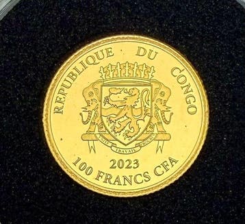 Congo. 100 Francs CFA Kolner Dom, 1/100 oz (Zonder, Postzegels en Munten