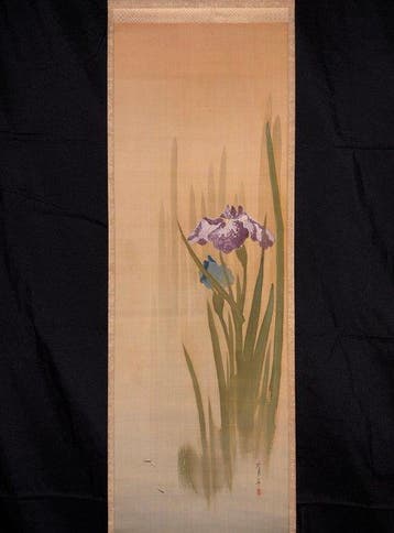 Watanabe Seitei - Iris en insecten aan de waterkant -
