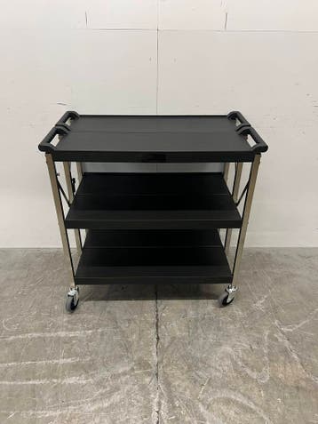 Chariot de service pliable en plastique, 3 niveaux, 93 cm,, Verzenden
