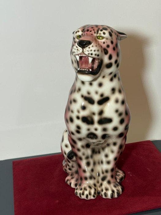 Beeld, Leopardo - 60 cm - Keramiek, Maison & Meubles, Maison & Meubles | Autre