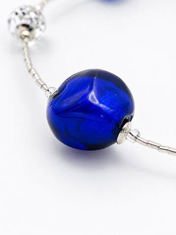 Murano-glas, Zilver - Halsketting - zilver en aventurijn