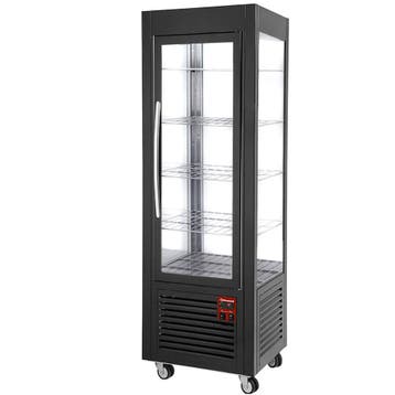 Panoramische vitrine, 5 roosters, 360 LT, Zwart, Verzenden, Nieuw in verpakking, Koelen en Vriezen