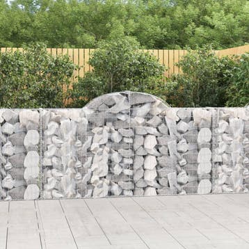 vidaXL Schanskorf gewelfd 200x30x100/120 cm gegalvaniseerd, Verzenden