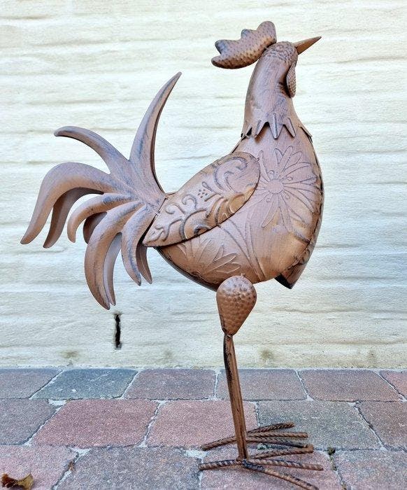 Beeldje - Rooster garden decor - IJzer, Metaal, Antiek en Kunst, Curiosa en Brocante