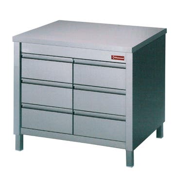Werktafelkast | 6 Laden GN 1/1 | 1000x700x880/900(h)mm, Verzenden, Nieuw in verpakking