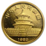 China. 5 Yuan 1989 1/20 oz Chinese Gold Panda Coin