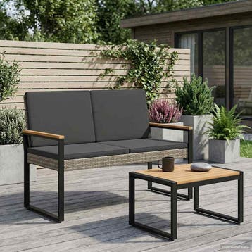 vidaXL Tuinbank 2 -Seater 107 x 61 x 80 cm poly rattan, Verzenden, Nieuw