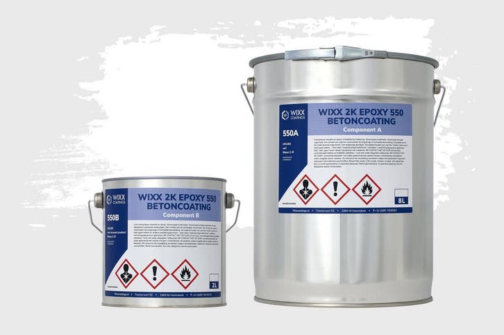 Wixx 2K Epoxy 550 Betonverf Wit 5L, Doe-het-zelf en Bouw, Verf, Beits en Lak, Wit, Nieuw, Verzenden