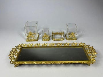 Art Nouveau - Bureauset - Messing, Kristal, Antiek en Kunst