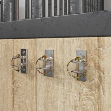 vidaXL Emmerhaken 3 st wandmontage staal zilverkleurig en, Verzenden, Nieuw