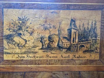 cofanetto antico, radica di noce, Tirolo, Tirol - Antica, Antiquités & Art