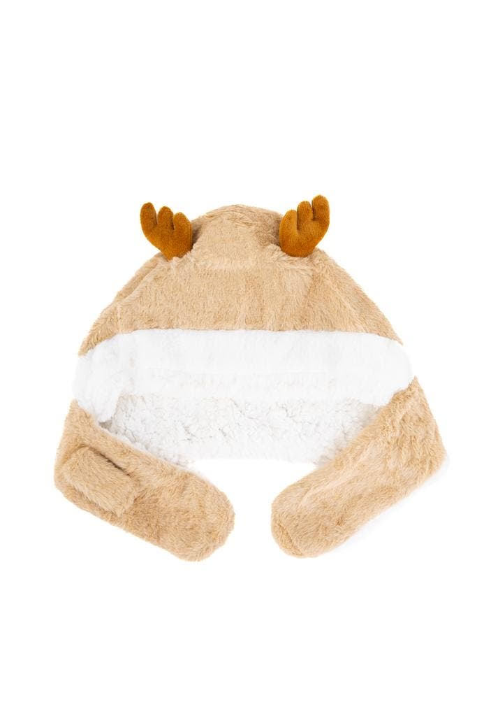 Muts Rendier Fleece Lichtbruin Bont Hoorns Oren Touwtjes Bru, Enfants & Bébés, Vêtements enfant | Casquettes & Chapeaux, Enlèvement ou Envoi