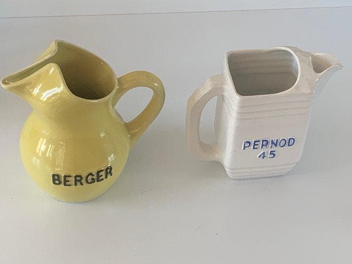 Berger / Pernod - Enseigne publicitaire (5) - Verre,, Antiquités & Art, Curiosités & Brocante