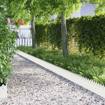 vidaXL Gazonranden 20 pcs 103 x 0,05 x 22 cm Staal Wit, Verzenden, Nieuw