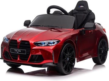 BMW M4, 12 volt elektrische kinderauto, Leder zitje, Rubbere, Ophalen of Verzenden, Nieuw