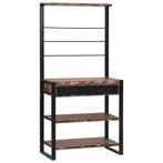 vidaXL Keukenrek Veelkleurig en Zwart 80 x 40 x 160 cm, Verzenden, Nieuw