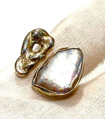 Zonder minimumprijs - Ring Zilver Parel, Nieuw