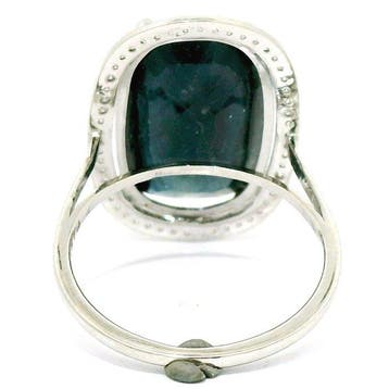 Ring Platina - 12.05ct. tw. Saffier - Diamant - Ovaal