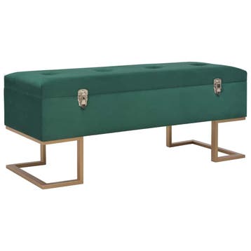 vidaXL Bankje met opbergvak 105 cm fluweel groen, Verzenden