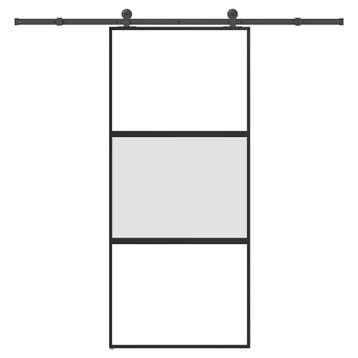 vidaXL Schuifdeur met beslag 90x205 cm gehard glas en, Verzenden, Nieuw
