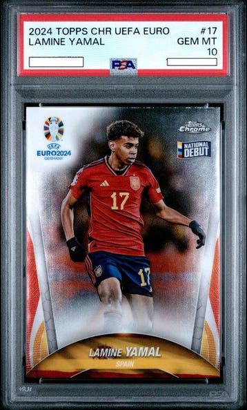2023-24 Topps Chrome UEFA Euro Lamine yamal #17 Graded card, Nieuw