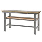 Werkbank grijs 200 cm met hardhouten blad, Doe-het-zelf en Bouw, Ophalen of Verzenden, Nieuw