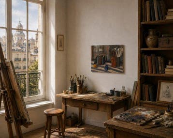 Escuela Impresionista Europea (XX) - Bodegón de artista, Antiek en Kunst