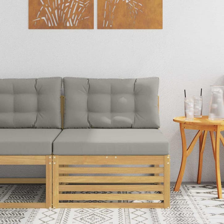 vidaXL Buiten Midden Sofa Massief Acacia Hout Wit, Jardin & Terrasse, Ensembles de jardin, Envoi