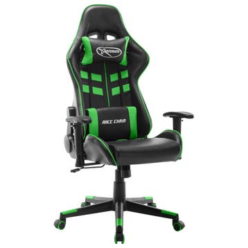 vidaXL Gamestoel kunstleer zwart en groen, Verzenden