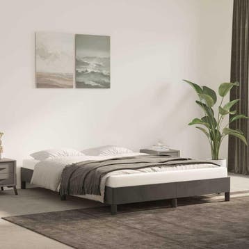 vidaXL Bedframe zonder matras 140x200 cm fluweel donkergrijs, Maison & Meubles, Verzenden