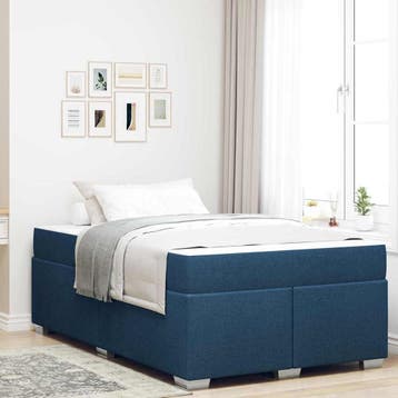 vidaXL Bedframe met matras Blauw 120 x 190 cm Stof, Verzenden, Nieuw