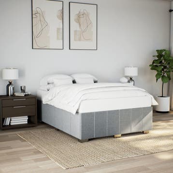 vidaXL Bedframe zonder matras stof lichtgrijs 140x200 cm, Verzenden, Nieuw
