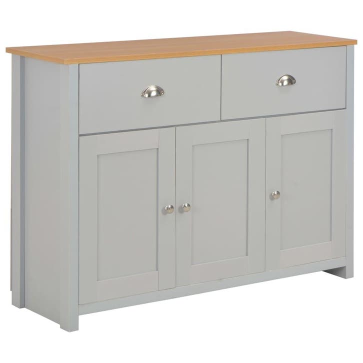 vidaXL Dressoir 112x35x81 cm grijs, Maison & Meubles, Armoires | Dressoirs, Envoi