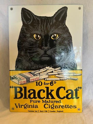 Emaille bord Black Cat - Emaille bord - Emaille
