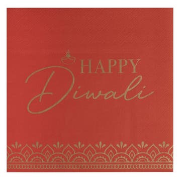 Diwali Servetten 16cm 16st, Verzenden