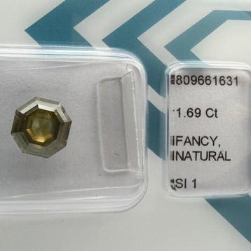 Zonder minimumprijs - 1 pcs Diamant (Natuurlijk gekleurd) -